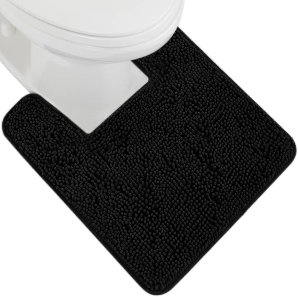 GORILLA GRIP Bath Rug Mat, Thick Soft Absorbent Chenille, Quick Dry Microfiber Mats, Rubber Backing Washable Shower Floor Rugs, US Designed Bathroom Bathmat Home Decor Accessories, 24x17, Grey