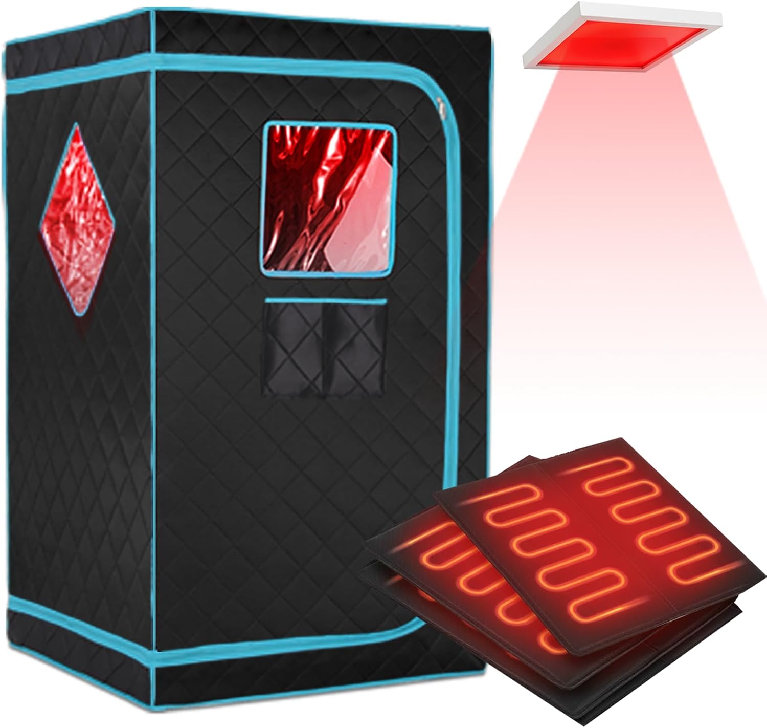 Full Size Home Sauna, Portable Steam Sauna for Home Spa, One Person Foldable Lightweight, Full Body Sauna Tent for Relaxation, 1600W & 4L Steamer Generator, Remote Control, Foldable Chair