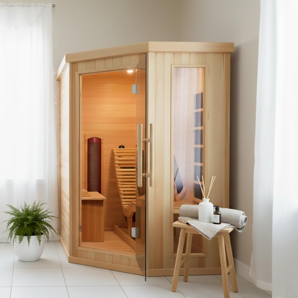 Full Size Home Sauna, Portable Steam Sauna for Home Spa, One Person Foldable Lightweight, Full Body Sauna Tent for Relaxation, 1600W & 4L Steamer Generator, Remote Control, Foldable Chair