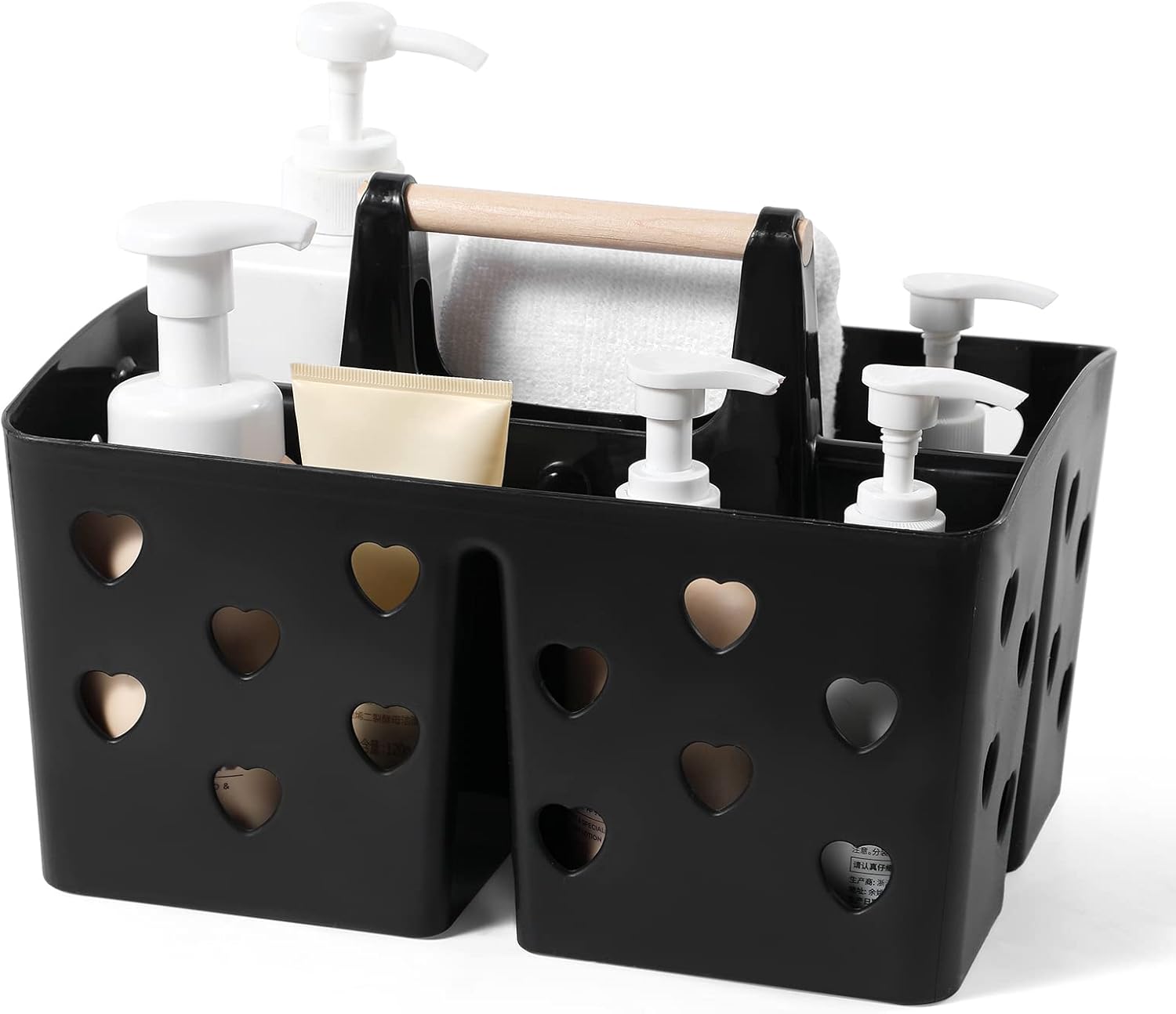 Anyoifax Portable Shower Caddy Plastic Shower Basket Organizer Divided Bathroom Caddy Storage Cleanning Caddy Tote with Handle for College, Dorm Room, Kitchen, Pink