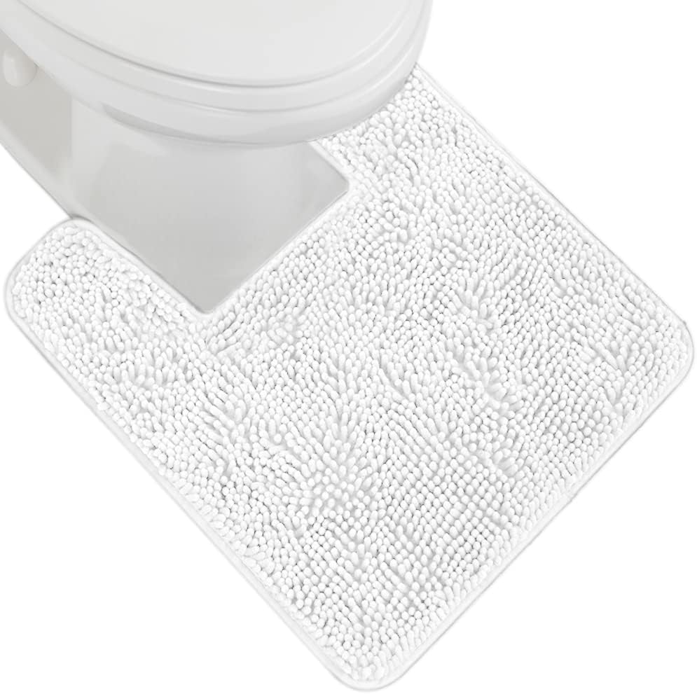 GORILLA GRIP Bath Rug Mat, Thick Soft Absorbent Chenille, Quick Dry Microfiber Mats, Rubber Backing Washable Shower Floor Rugs, US Designed Bathroom Bathmat Home Decor Accessories, 24x17, Grey