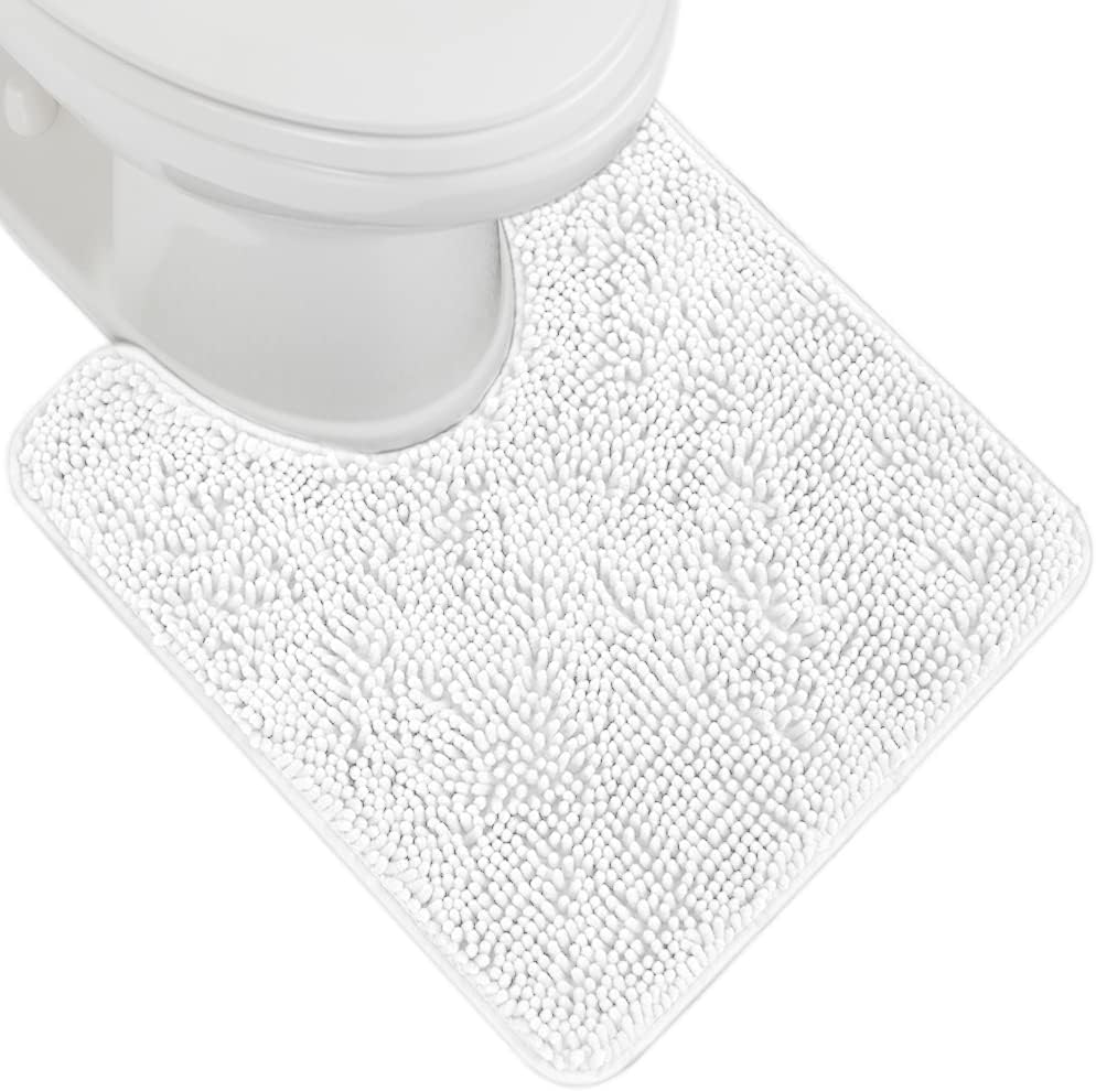 GORILLA GRIP Bath Rug Mat, Thick Soft Absorbent Chenille, Quick Dry Microfiber Mats, Rubber Backing Washable Shower Floor Rugs, US Designed Bathroom Bathmat Home Decor Accessories, 24x17, Grey