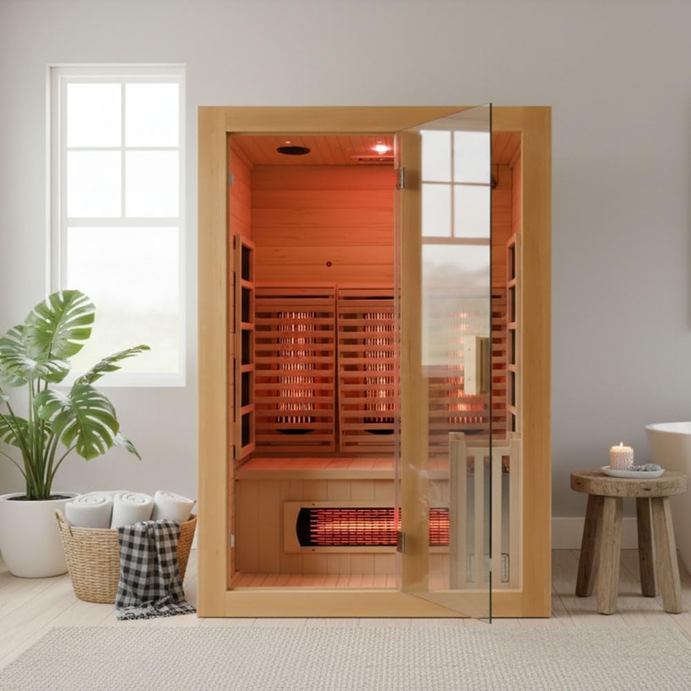 Full Size Home Sauna, Portable Steam Sauna for Home Spa, One Person Foldable Lightweight, Full Body Sauna Tent for Relaxation, 1600W & 4L Steamer Generator, Remote Control, Foldable Chair