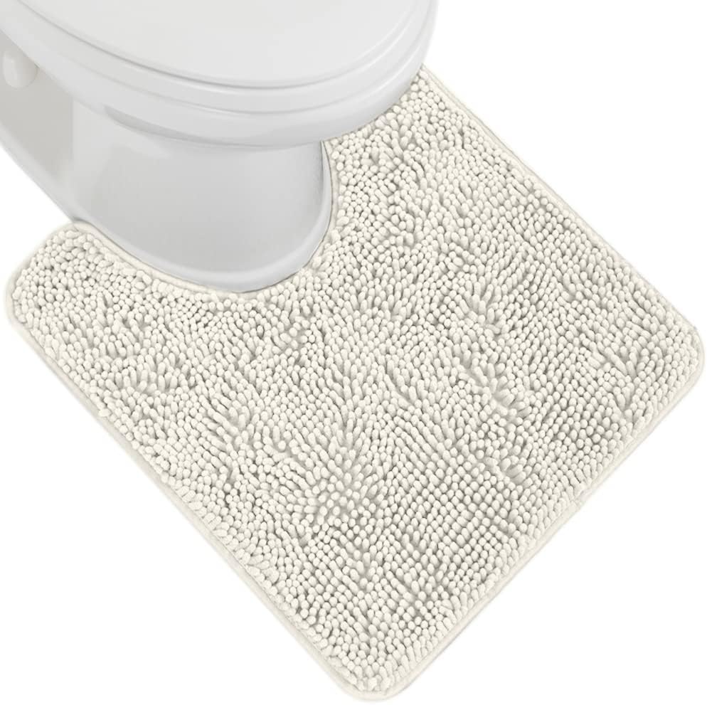 GORILLA GRIP Bath Rug Mat, Thick Soft Absorbent Chenille, Quick Dry Microfiber Mats, Rubber Backing Washable Shower Floor Rugs, US Designed Bathroom Bathmat Home Decor Accessories, 24x17, Grey