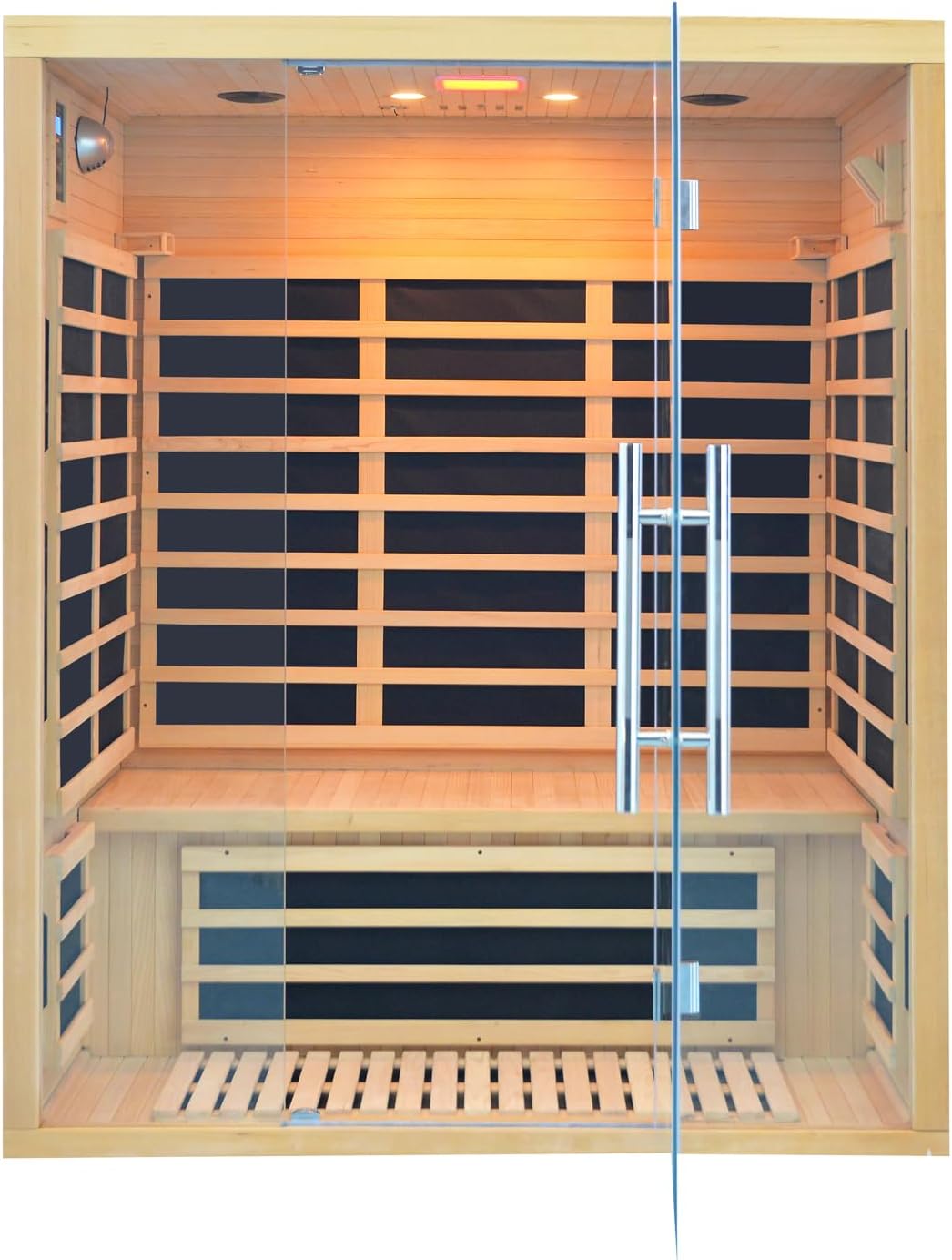 Far Infrared Sauna for 1 Person - 1050W Fast Heating, Canadian Hemlock Wood Home Sauna with Bluetooth Speaker, Chromotherapy & Oxygen Ionizer Easy Assembly Indoor Sauna for Relaxation, Detox, Home Gym