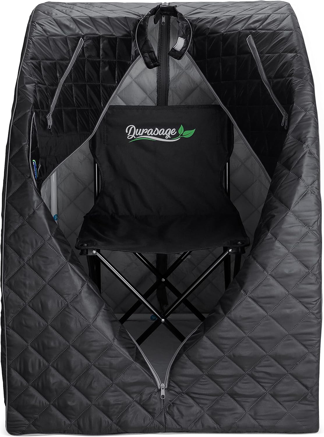 Durasage Lightweight Portable Personal Steam Sauna Spa for Relaxation at Home, 60 Minute Timer, 800 Watt Steam Generator, Chair Included (Black)