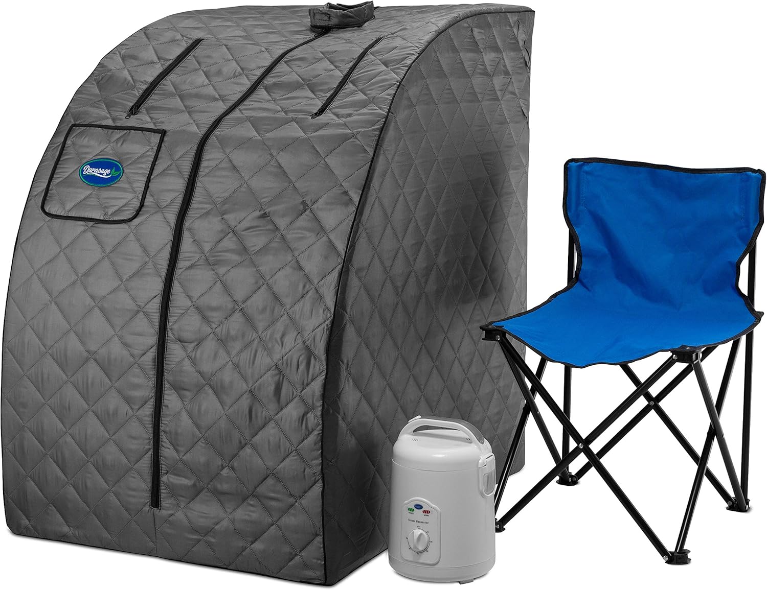 Durasage Lightweight Portable Personal Steam Sauna Spa for Relaxation at Home, 60 Minute Timer, 800 Watt Steam Generator, Chair Included (Black)